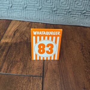 Whataburger Table Tent Number 83 Orange White
